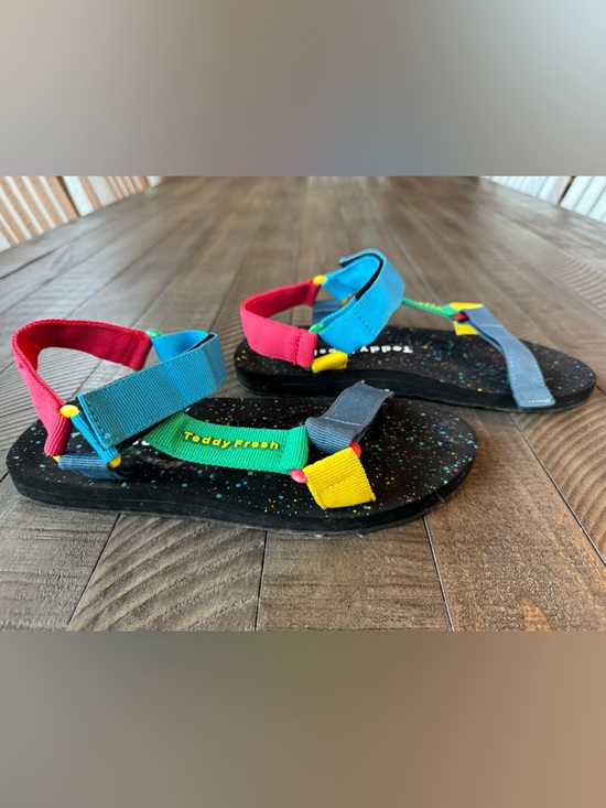 Teddy Fresh Combat Ready Warrior Colorblock Strap Retro Sandals Men’s Size 8